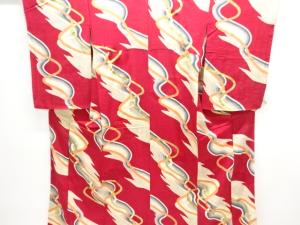 大正ロマン　紋錦紗抽象模様着物